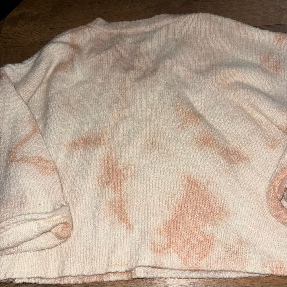 Anthropologie Peach Tie-Dye Sweater